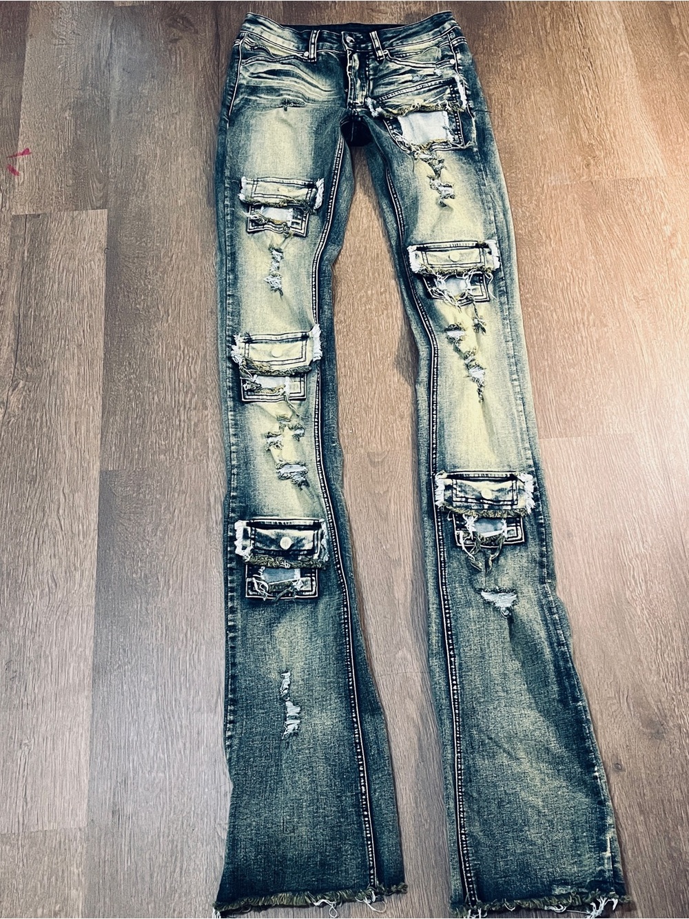 Rockstar Original Blue Distressed Stacked Jeans (RSM225) (W30)
